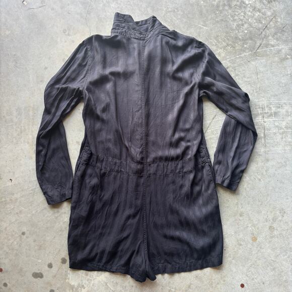 Volcom Romper Long Sleeve Women's M Black Striped One Piece Collared Jumpsuit - Picture 10 of 14